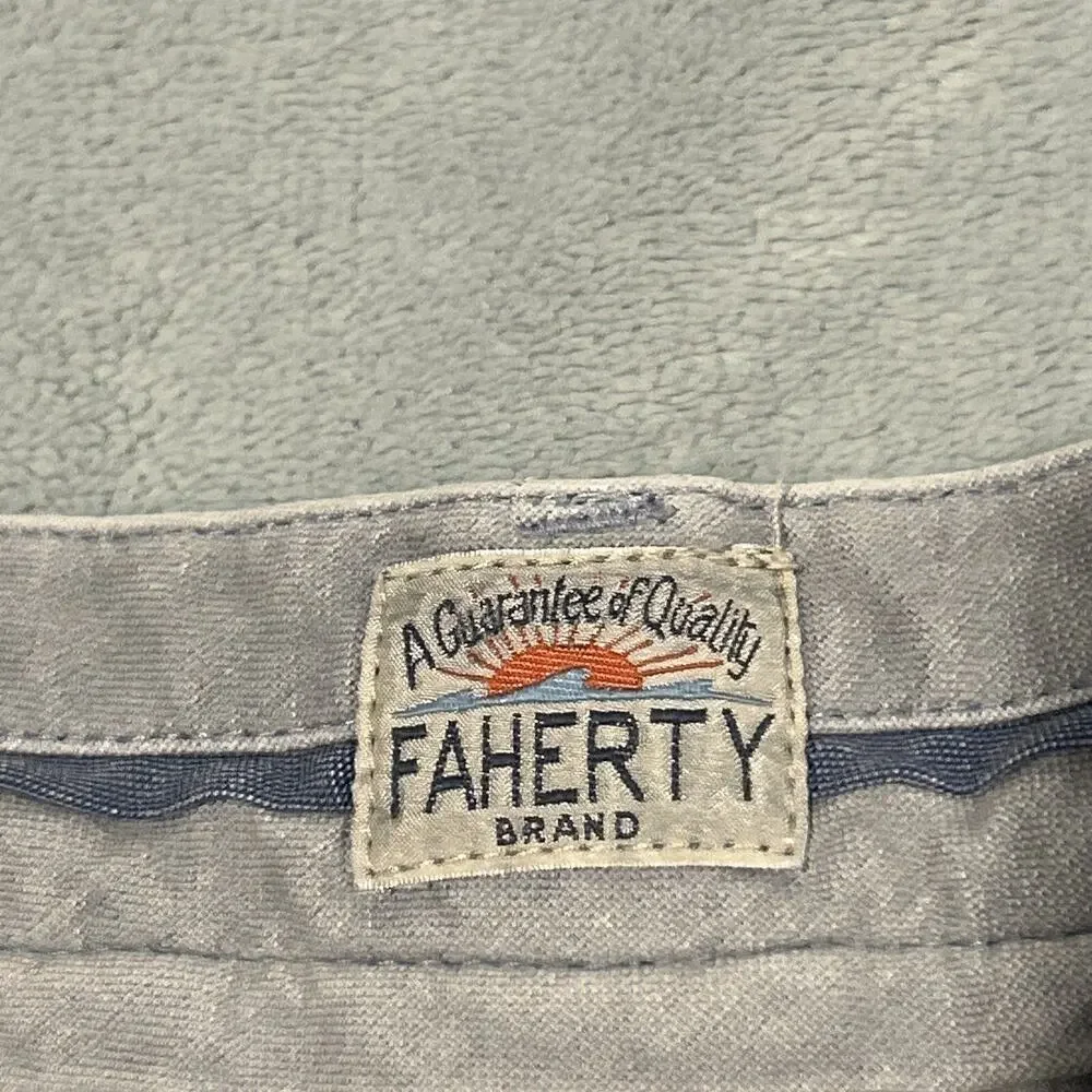 Faherty Shorts Mens 32x9 Cotton Casual Formal Light Wash Chino